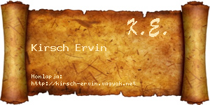 Kirsch Ervin névjegykártya
